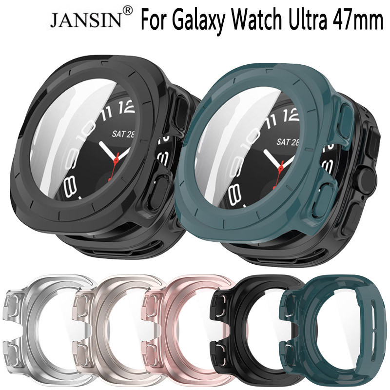 เคส + แก้วสําหรับ Samsung Galaxy Watch Ultra 47 มม.อุปกรณ์เสริมป้องกันกรณีพร้อมตัวป้องกันหน้าจอสําหรับนาฬิกา 7 Ultra Shell Cover