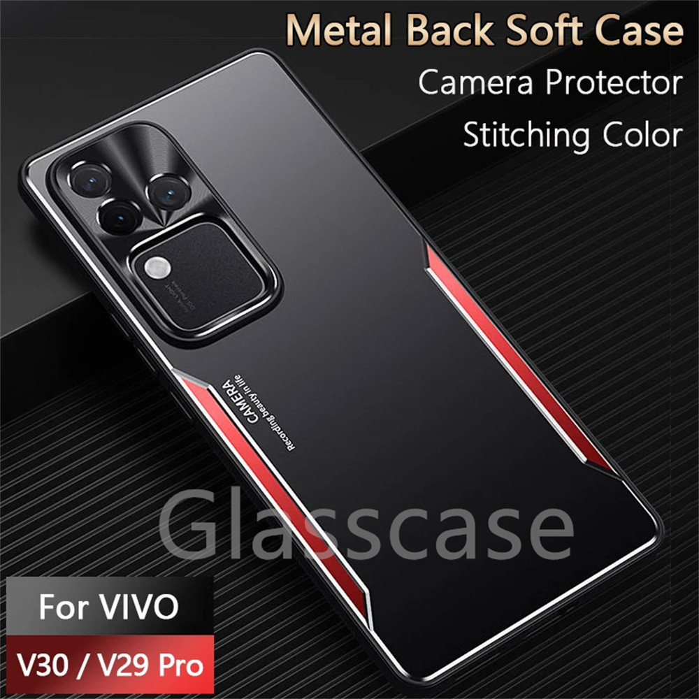 สําหรับ Vivo V30 V40 V29 pro V30pro V30e V29pro V29e V29lite V40pro VivoV30pro โลหะ Matte เคสโทรศัพท์กันกระแทก Anti ลายนิ้วมือกรณีป้องกันเลนส์ Bumer ปลอกปกหลัง