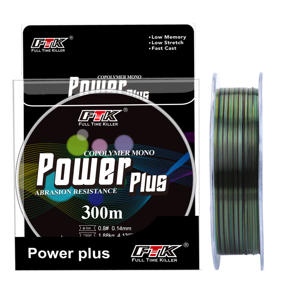 Ftk 1 PC 300 M 3 สีเปลี่ยนสายตกปลาไนลอน 2.45Kg-15.6Kg สายตกปลา Monofilament Sea Fishing Tackle สีหลักสีเขียว