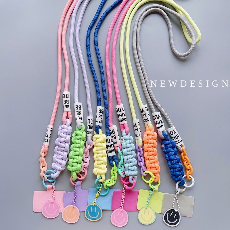 Crossbody ยาวโทรศัพท์ Lanyard สายคล้อง Anti Loss สายคล้องคอ Simle จี้ Key Chain