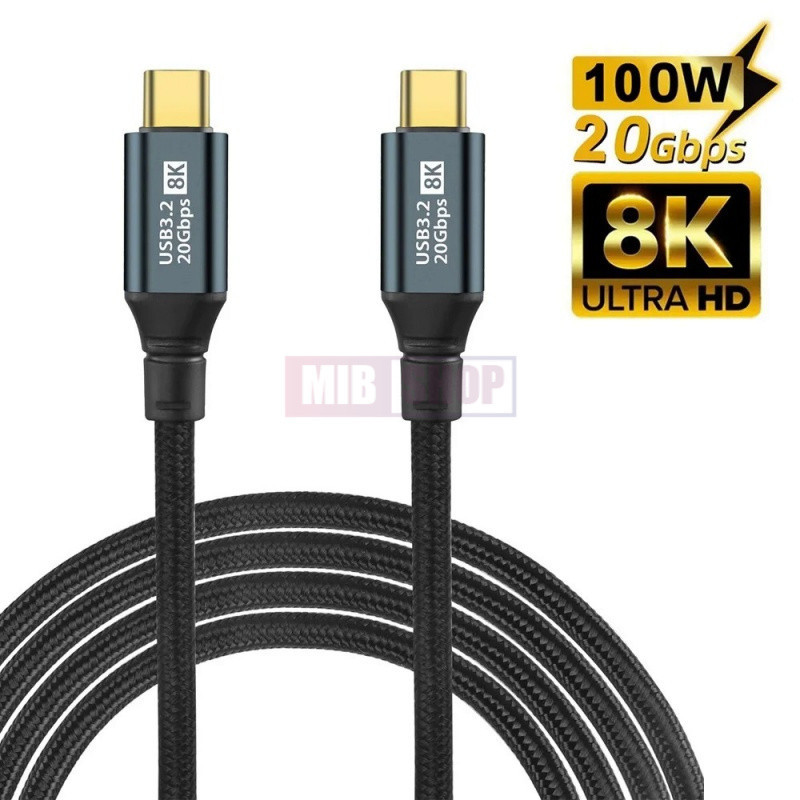 Pd 100W USB C ถึง USB C สาย USB 3.2 Type C ถึง Type C สายชาร์จเร็ว Gen2 20Gbps 8K @ 60Hz วิดีโอ Type-C ข้อมูลสําหรับ PC แล็ปท็อป Pad 15 Series