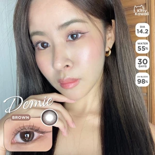 คอนแทคเลนส์(มินิ)🔥Demie🔥(Kitty Kawaii) สี : Brown / Gray รายเดือน มีค่าสายตา
