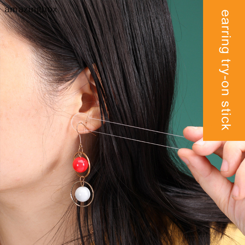 Abth 1/5 ชิ้นอะคริลิคใสต่างหูผู้ถือ Rack ต่างหูสวมใส่ Effect Stick Ear Stud เครื่องประดับลองบน Stick Vary