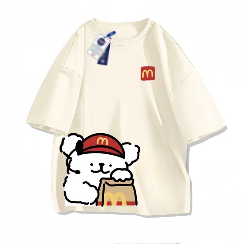 [ Cotton100% ] เสื้อยืด McDonald's puppy การพิมพ์ Printed T-shirt