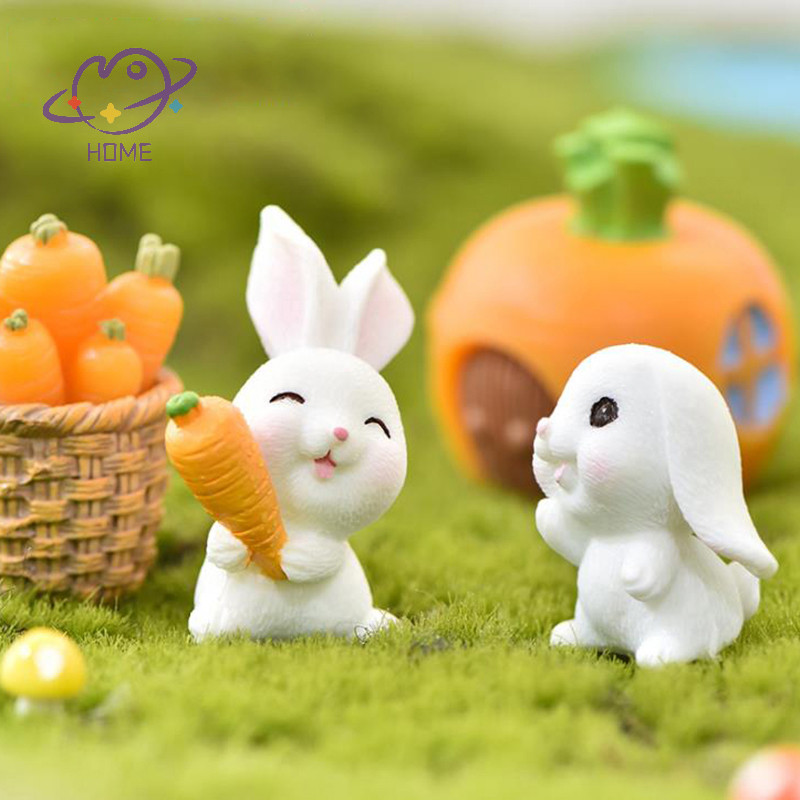 [mayhome] Mini Rabbit Easter Decor Hare ตุ๊กตาสัตว์เรซิ่นหัตถกรรมเครื่องประดับสวนกระต่าย {TH}