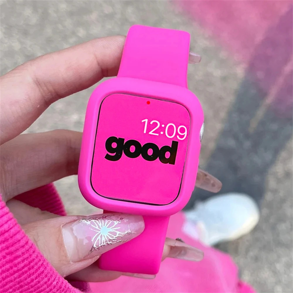 สายซิลิโคนกีฬาและกรณีสำหรับ Smart Watch 9 8 7 6 SE 5 4 3 2 สายน่ารักสำหรับ iWatch อุปกรณ์เสริมสาย 41mm 45mm 38mm 40mm 44mm 42mm 49mm