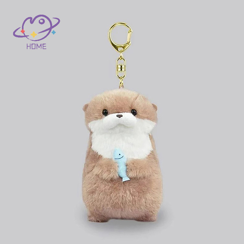 [mayhome] นากน่ารักถือพวงกุญแจตุ๊กตาปลาน้ําหนักเบาแขวนจี้อุปกรณ์ประกอบฉากสําหรับกระเป๋านักเรียนกระเป๋าสตางค์กุญแจ {TH}