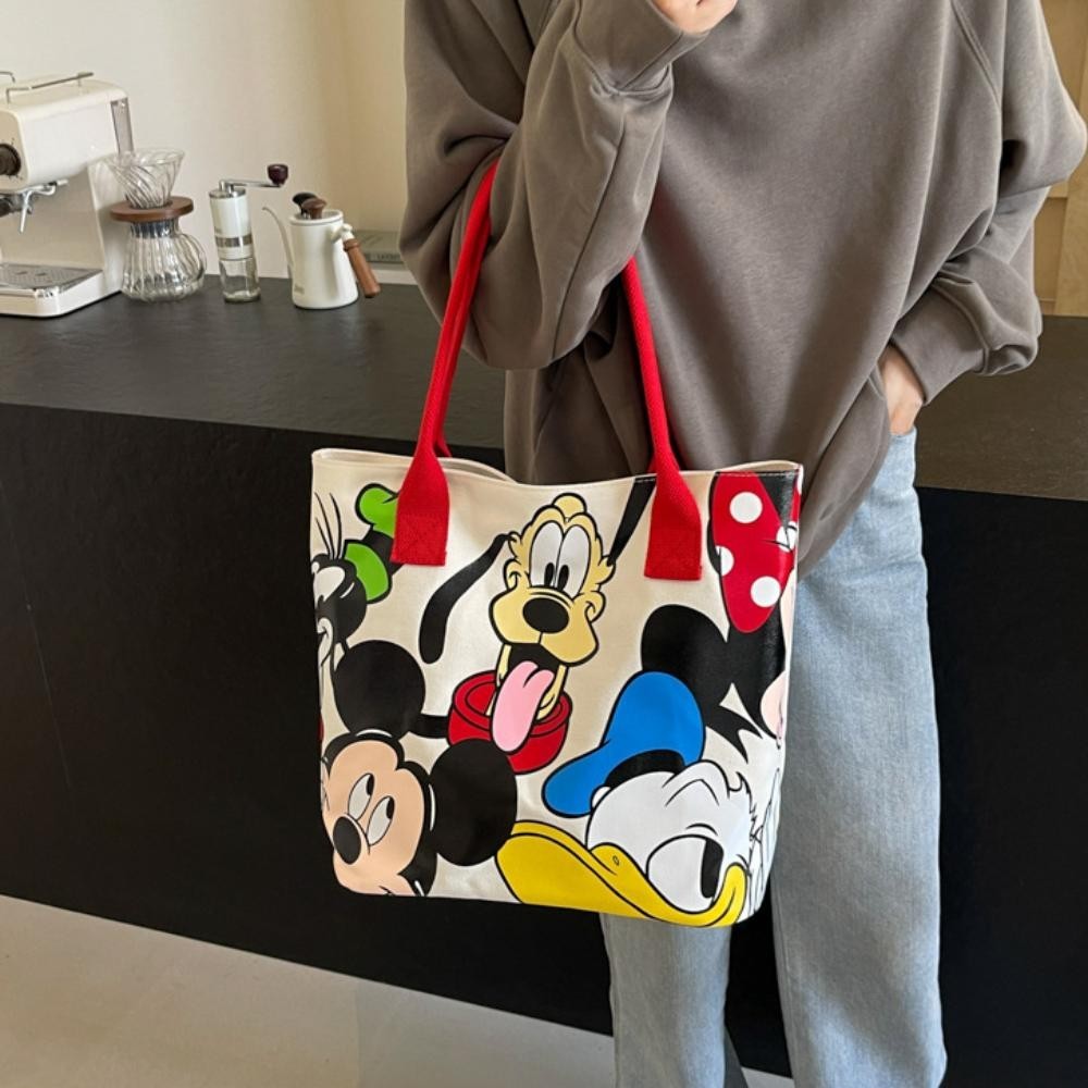 DSLONG Mummy Bag, Cartton กระเป๋าผ้าใบความจุขนาดใหญ่, น่ารักสบายๆทนทานกระเป๋าสะพายไหล่เดี่ยวของผู้หญิง