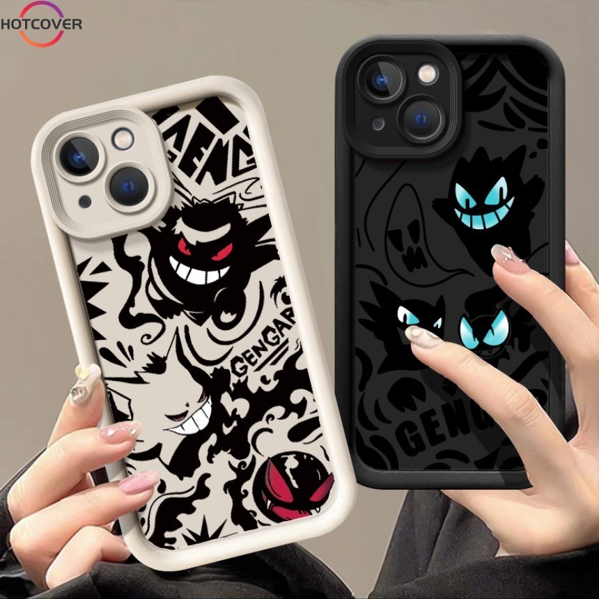 สําหรับ OPPO A57 A77 A77S A3X A56 A53S A58 A78 ปลอกกันกระแทกแนวโน้มอะนิเมะ Pokemo Gengar Angel Eyes เคสโทรศัพท์ Soft Matte Cover