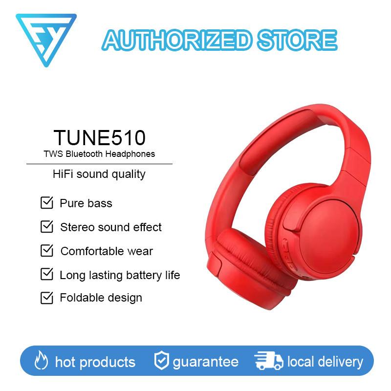 หูฟังบลูทูธ TUNE510 คุณภาพเสียง Hi-Fi เสียงสเตอริโอ Pure Bass พับเก็บได้ น้ำหนักเบา อายุการใช้งานแบตเตอรี่ยาวนาน