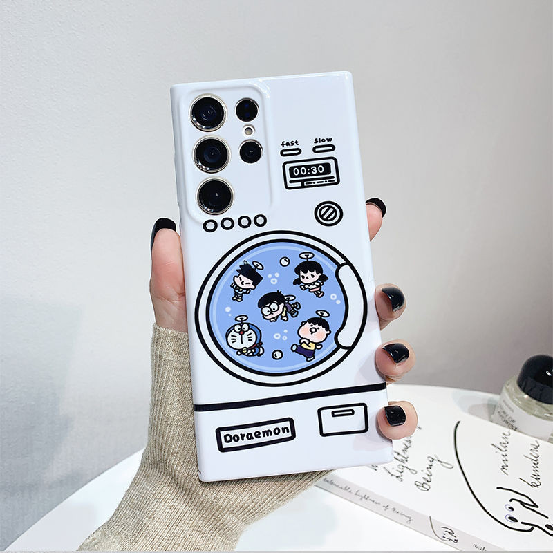 การ์ตูนสนุกรุ่น Q Doraemon Time Machine Samsung เคสป้องกันเหมาะสําหรับ S22 S23 S24 Ultra A12 A13 ป้อ