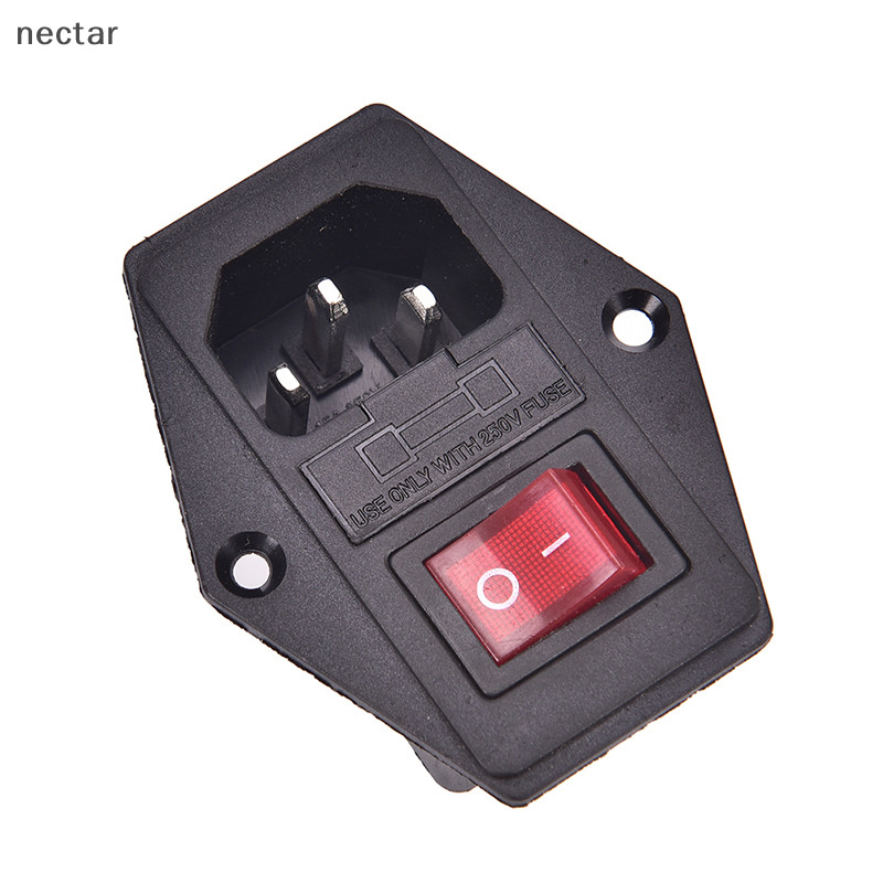 Tar ใหม่ 3 ขา AC Inlet ปลั๊กตัวผู้ปลั๊กไฟพร้อมสวิตช์ฟิวส์ 10A 250V 3Pin ใหม่ ปลั๊กไฟปลั๊กตัวผู้เข้า 3 ขา AC พร้อมสวิตช์ฟิวส์ 10A 250V 3Pin ใหม่ ปลั๊กตัวผู้เข้า AC 3 ขา