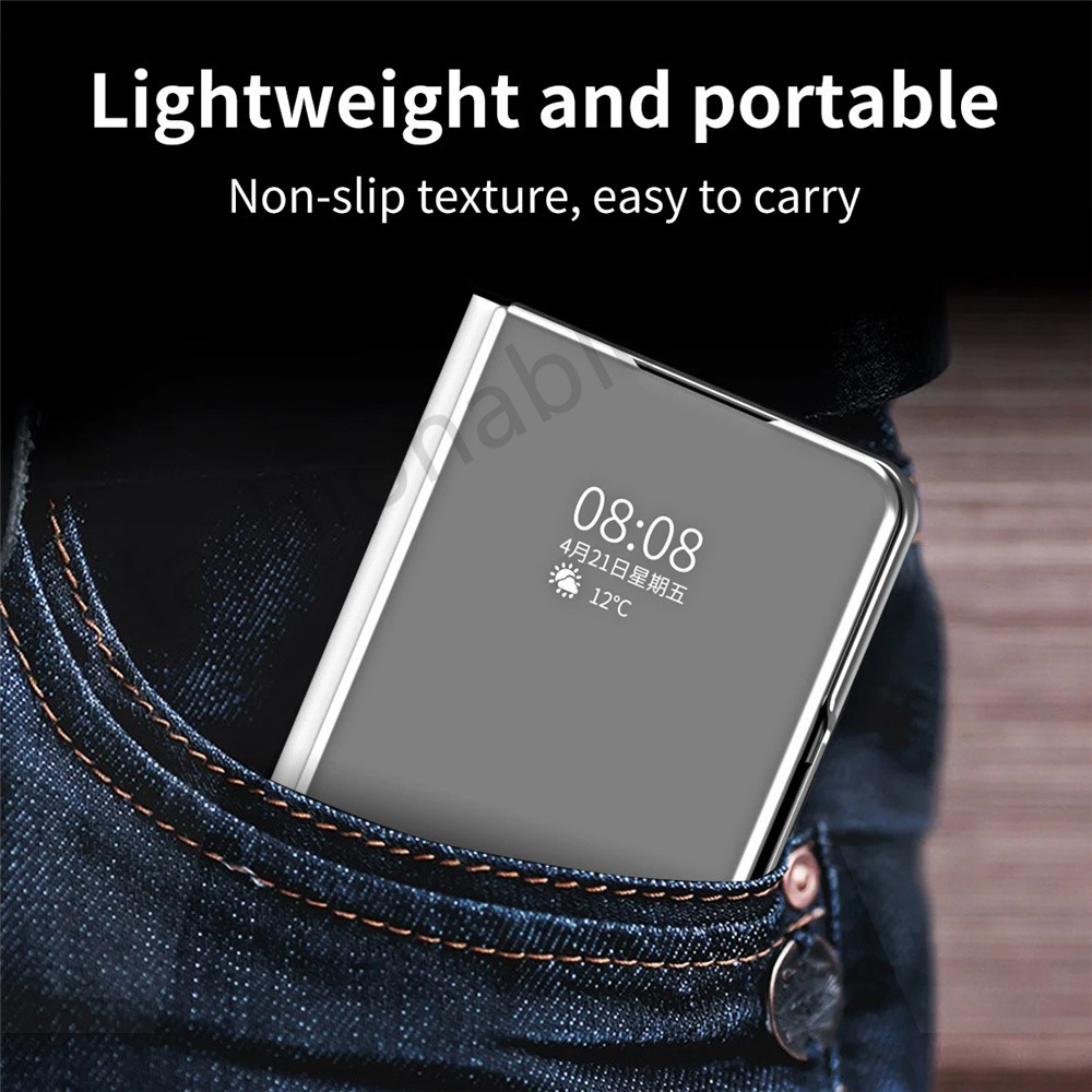 สมาร์ทกระจกสําหรับ Samsung Galaxy Z พับ 7 6 5 4 3 2 Fold7 Fold6 Fold5 Fold4 Fold3 ZFold7 ZFold6 ZFold5 ZFold4 ZFold3 เคสโทรศัพท์ Flip หนังกันกระแทกฝาหลัง - รูปที่ 6