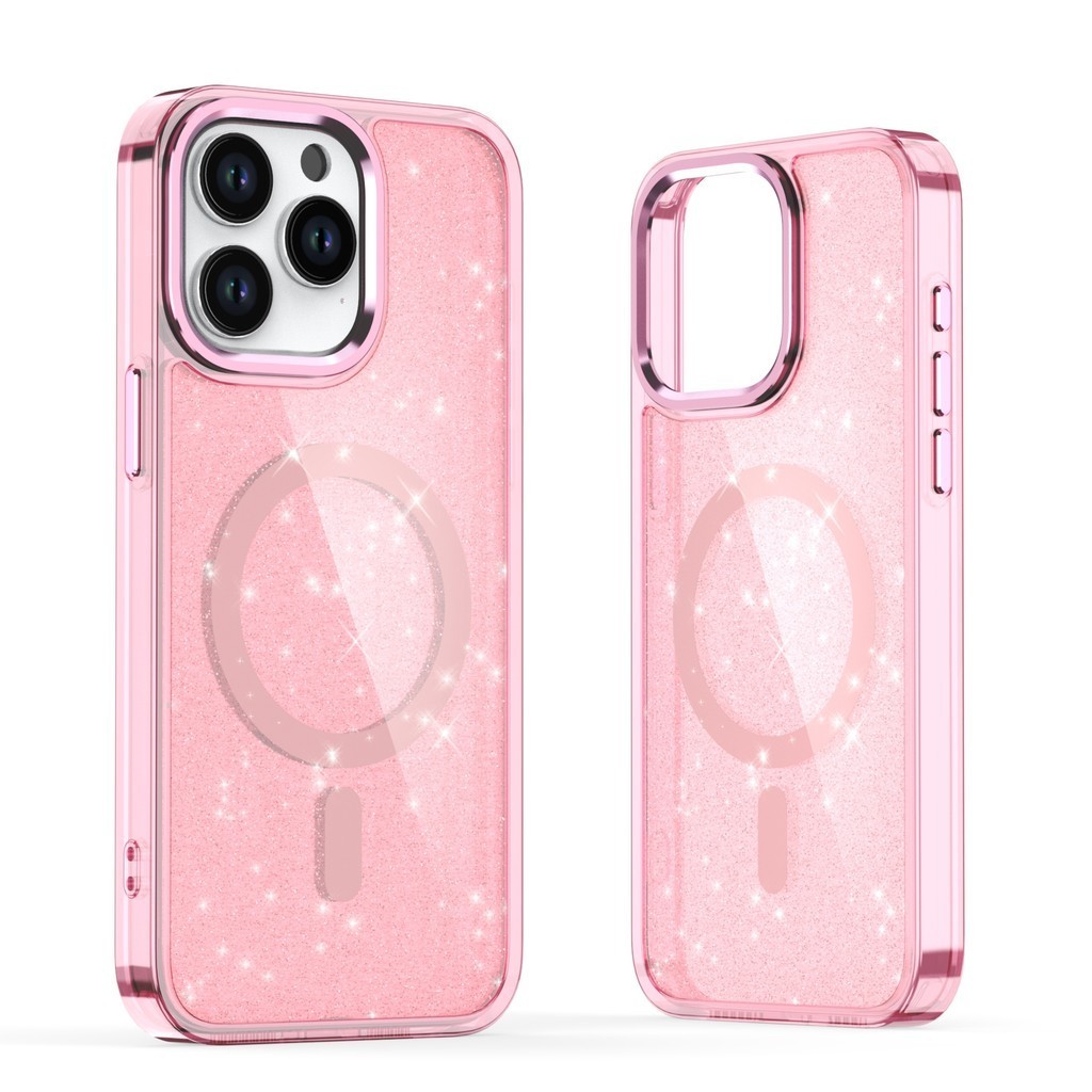 Samsung Galaxy A56 A36 A55 A15 A35 A05S A05 A25 S24 FE Ultra Plus S23 FEแม่เหล็กไร้สายชาร์จGlitter HardGlossyอะคริลิคกรณีShock Proofกรณี