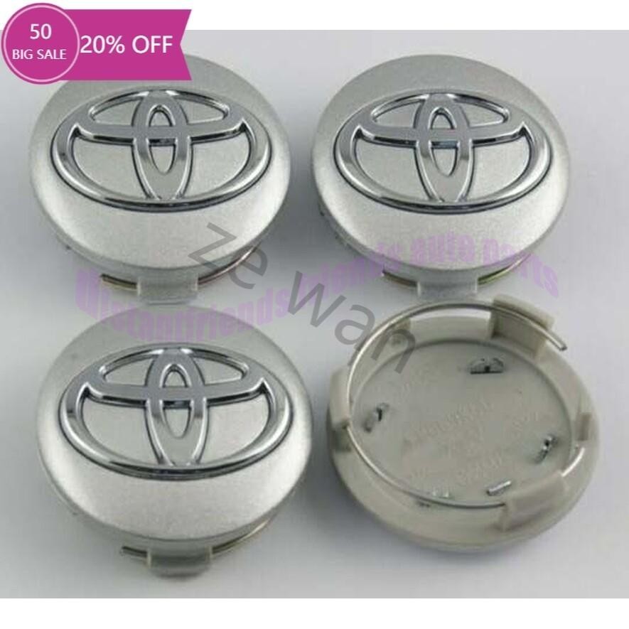 ฝาครอบดุมล้อสําหรับ TOYOTA TOYOTA PRIUS COROLLA YARIS โลโก้ขอบป้ายสัญลักษณ์ฝาครอบศูนย์ล้อ 4 ชิ้น/ล็อ