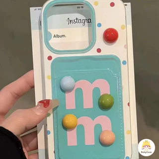 กระเป๋าสตางค์แบบมีสายคล้องรูปถั่วช็อคโกแลตสีลูกกวาด เคส IPhone 16 11 13 12 15 14 Pro Max 14 7 15 8 Plus XR X XS Max SE