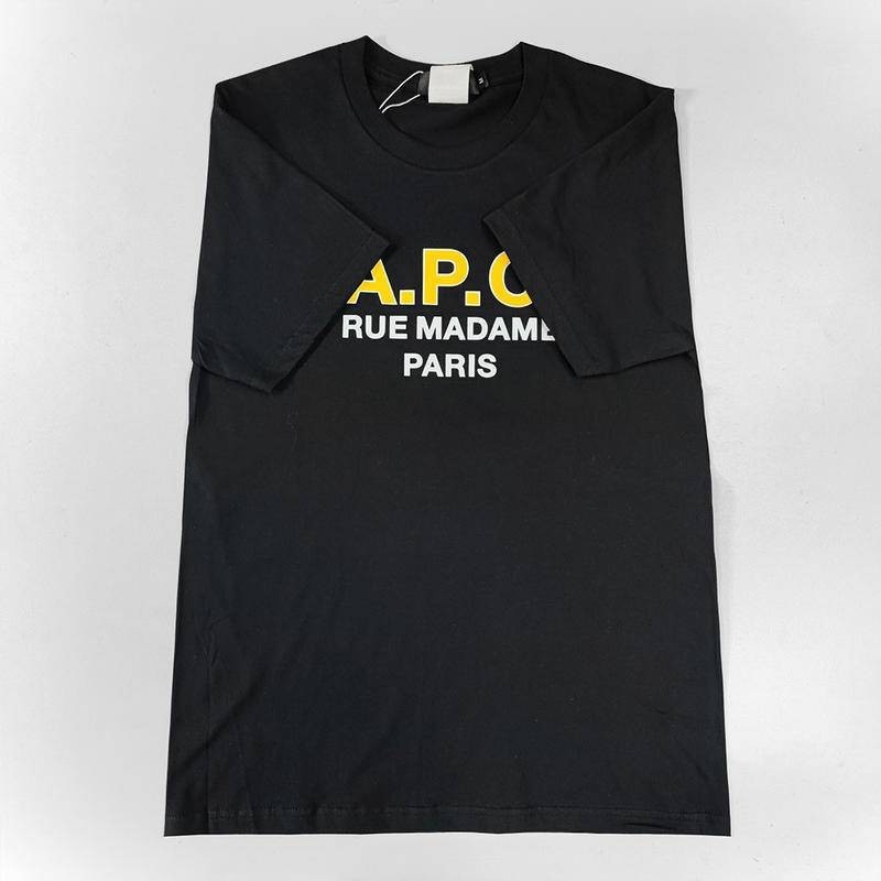 เสื้อยืดผ้าฝ้ายพิมพ์ลาย Flocking พร้อมโลโก้สีเหลือง APC