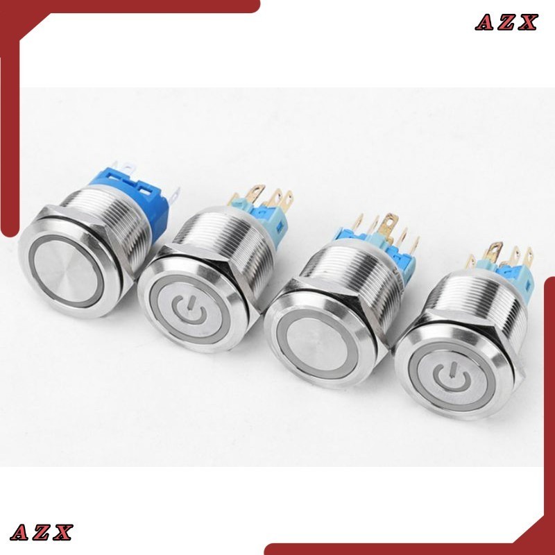 ใน กทม สวิตซ์ปุ่มกดสแตนเลสกันน้ำมีไฟ ขนาด 22mm 12v 24v 220v (ไม่มีปลั๊ก  ต้องการสั่งปลั๊กต่อ ขอลิ้งได้เลยคะ)