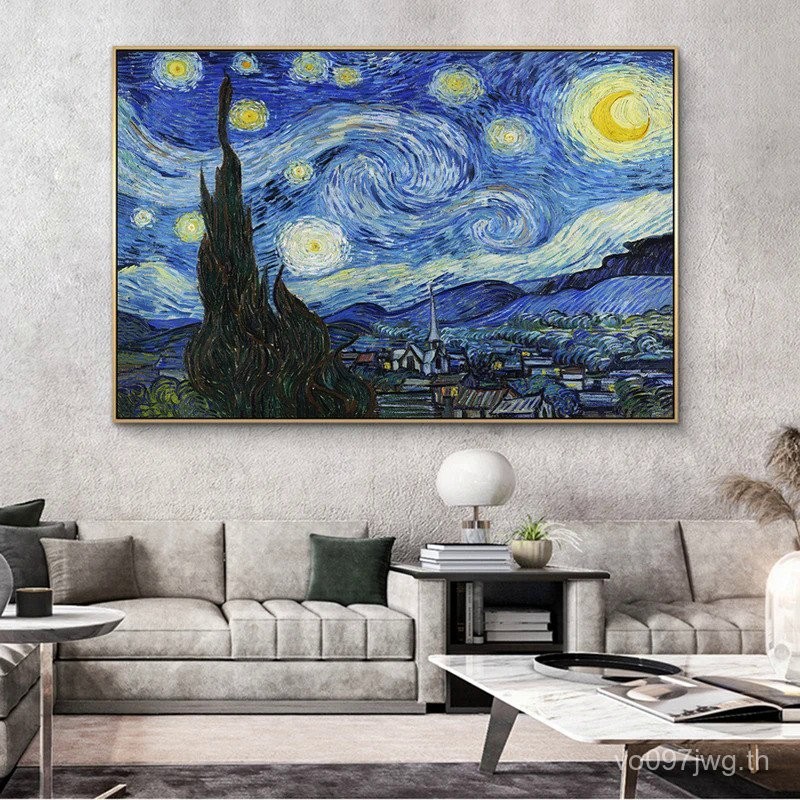 Van Gogh Starry Night ที่มีชื่อเสียง Art ภาพวาดผ้าใบบน Wall Art โปสเตอร์และพิมพ์ impressionist Art รูปภาพตกแต่งบ้าน buyv