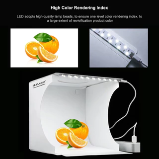 Puluz LED 1 กล่องไฟถ่ายภาพ กล่องไฟถ่ายรูป มีพื้นหลังให้มา6สี Light Box 24 cm กล่องไฟLED ReturnLED