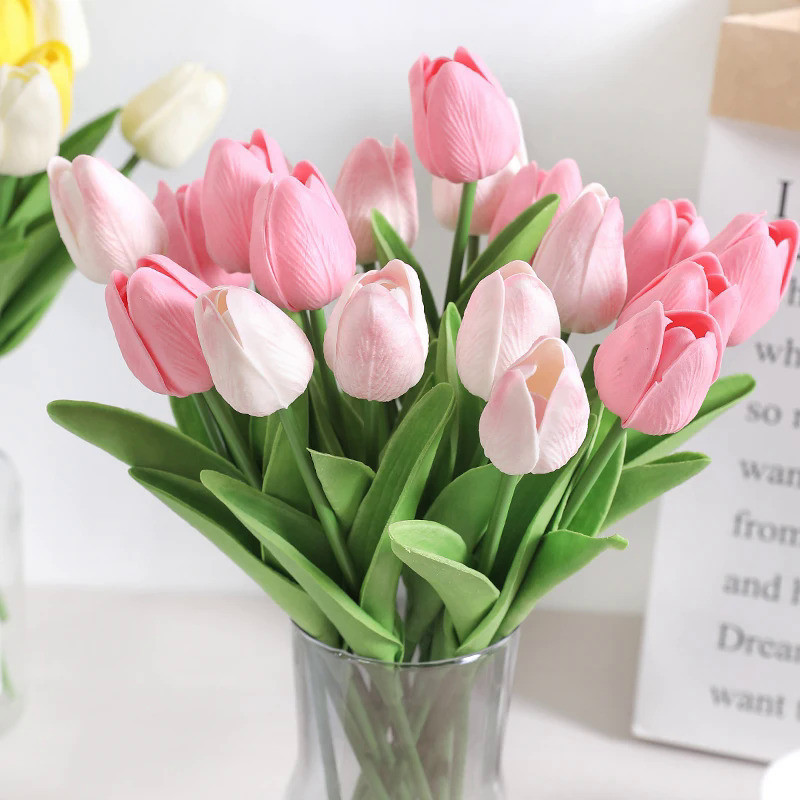5/10Pcs Artificial Flowers Tulip Bouquet PE Fake Flowers Wedding Garden Decoration Outdoor Home Gard