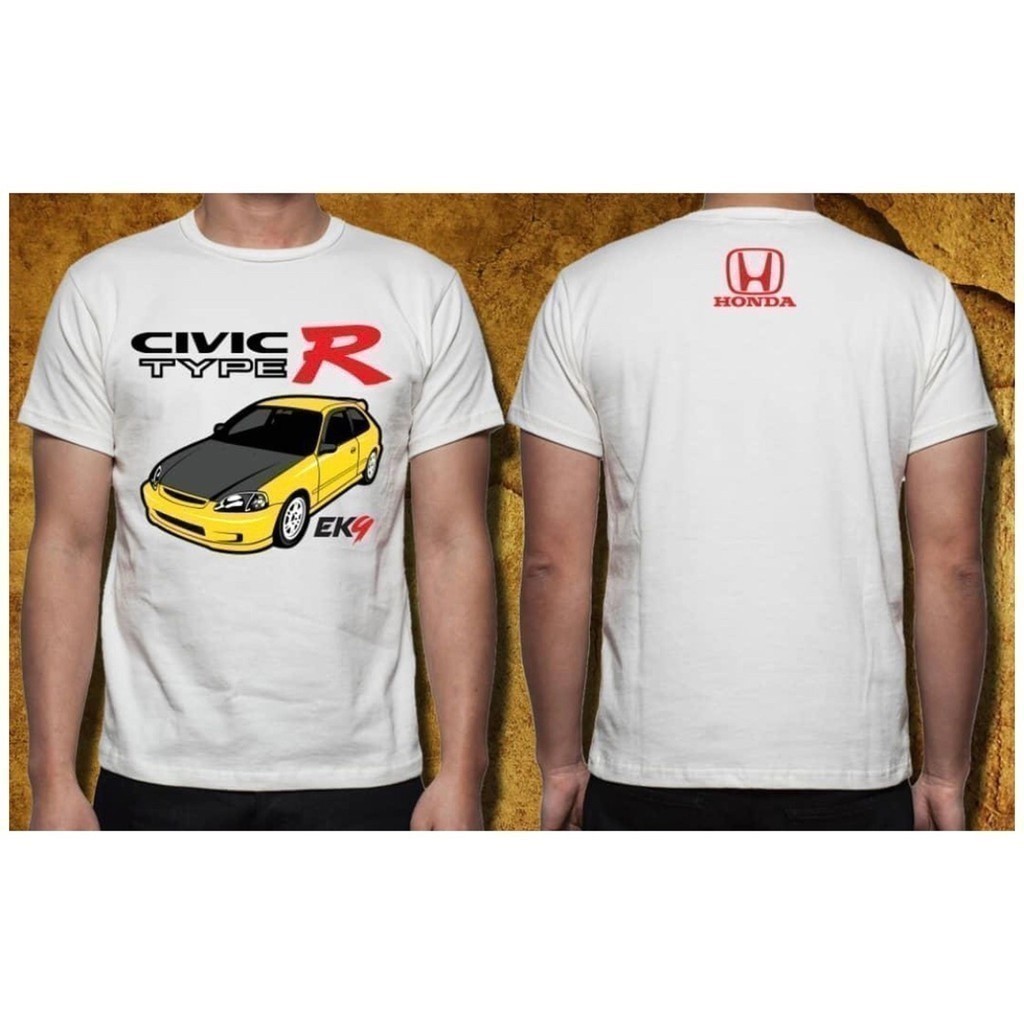 Honda 2024 แฟชั่น Civic EK EK9 TYPE R D2 (เสื้อยืดสีขาว)