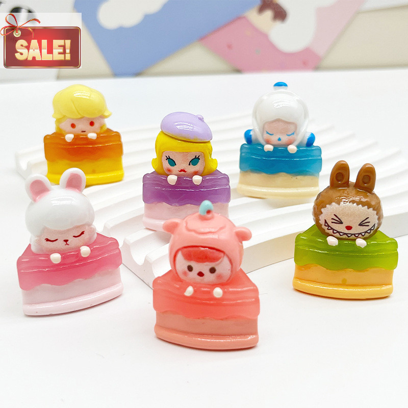 Bl 6 ชิ้น Creative Luminous การ์ตูนเค้ก DIY เครื่องประดับครีมกาวจี้อุปกรณ์เสริมเครื่องประดับ A