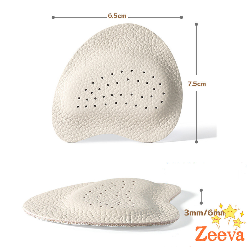 Zeeva【มีสินค้าในสต๊อก】 แผ่นรองเท้า กันลื่น ฟองน้ําหนาติดหน้าเท้า ยืดหยุ่นนุ่มเท้า  Women insoles