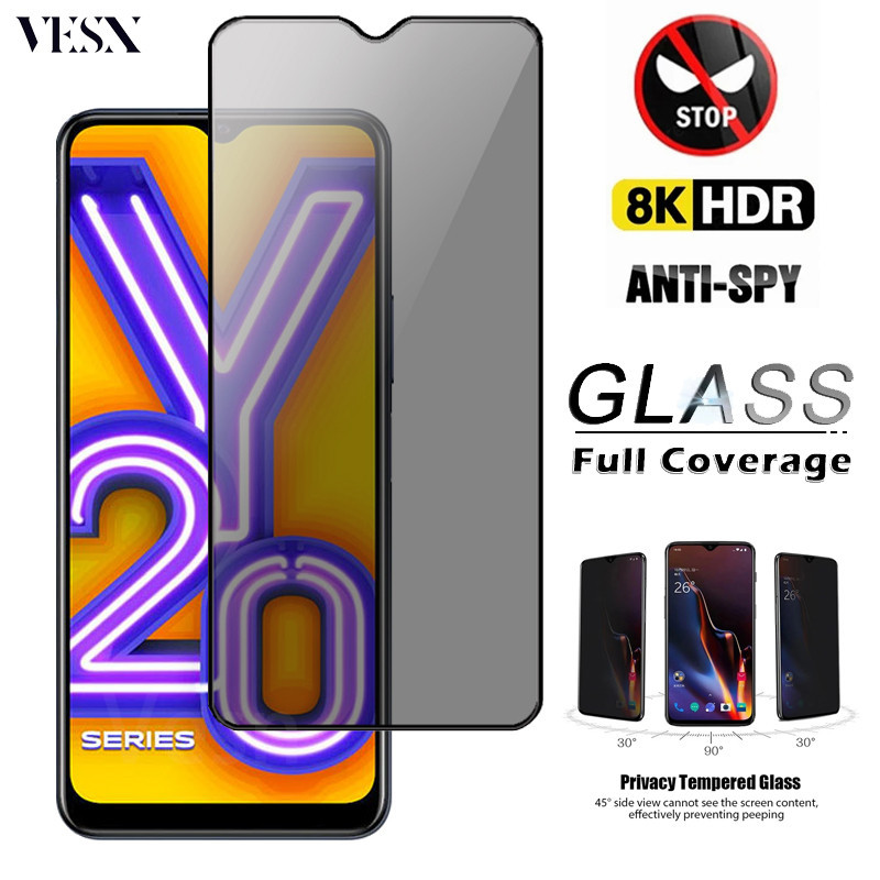 ฟิล์มกระจก เต็มจอ ใช้สำหรับ กันมองกันเสือกรุ่น VIVO Y36 Y35 Y33s Y33T Y27 Y27s Y22 Y22s Y21 Y21s Y21a Y21T Y20 Y20s Y20i Y20g Y20A Y12s Y12a Y11s 4G 5G 2024