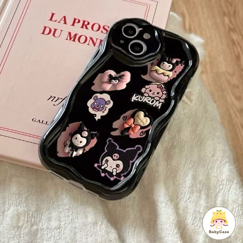 การ์ตูนตลก Kuromi รักหัวใจ อ่อนนุ่ เคสไอโฟน 11 13 Pro Max 7Plus 12 15 14 Pro Max 7 8 Plus XR X XS Max SE 2020 13 12 Mini