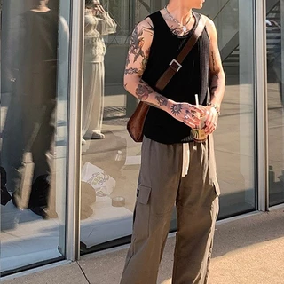 Esea American Casual Sleeve Vest เสื้อกล้ามกีฬาสไตล์เกาหลีสําหรับผู้ชาย