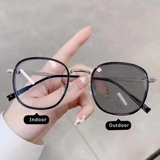 [ ZM✨]แว่นกันแดด แว่นตาสายตาสั้น 25-425 Cat eye กรอบกระจก ดวงอาทิตย์เปลี่ยนสีได้ 5 วินาที เลนส์ซุปเปอร์ออโต้ UV99% ตัวกรองอัตโนมัติ 536