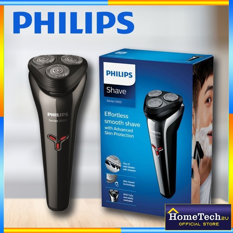 Philips Series 1000 เครื่องโกนหนวดไฟฟ้าแบบเปียกและแห้ง S1301/02 Pencukur elektrik