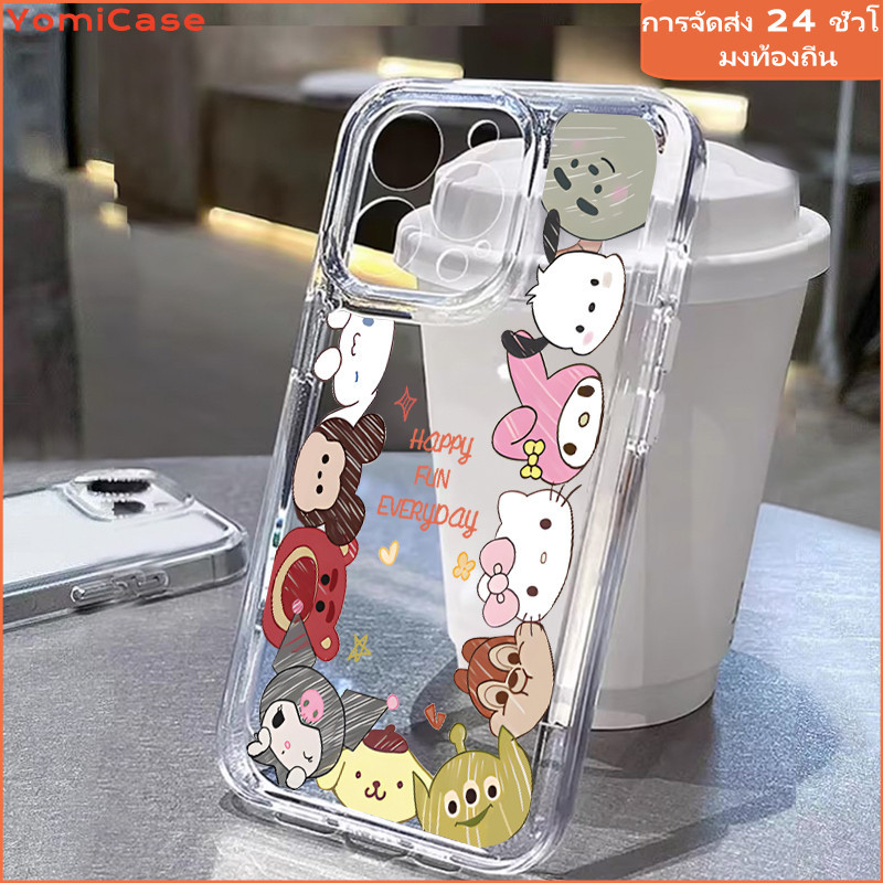 เคสล้าง Cute Kuromi เคส Oppo A3s A38 A5 A7 A15 A16 A17 A52 A33 A72 A98 Reno10 Realme C15 C21 C25 C33 C55 คดีโอปโป