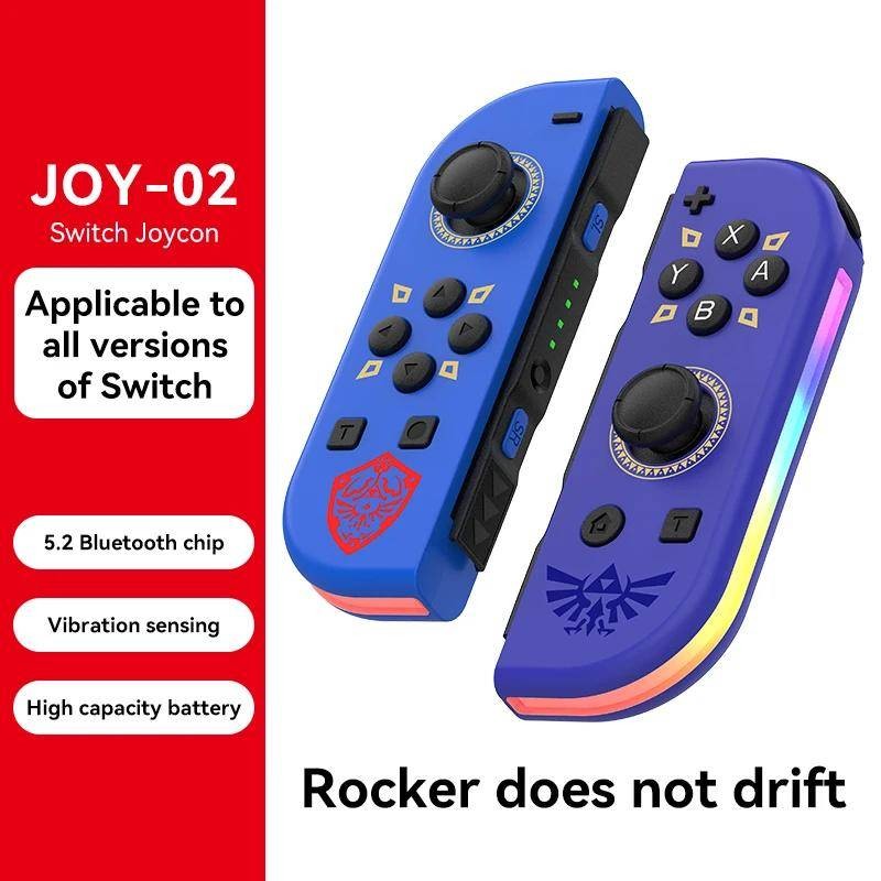 Nes Joy 02 RGB LED 5.2 BT สวิทช์ L/R Joypad สําหรับ Nintendo Switch/Lite/Oled Cons จอยสติ๊กการสั่นสะเทือนคู่สําหรับ PC Yuzu