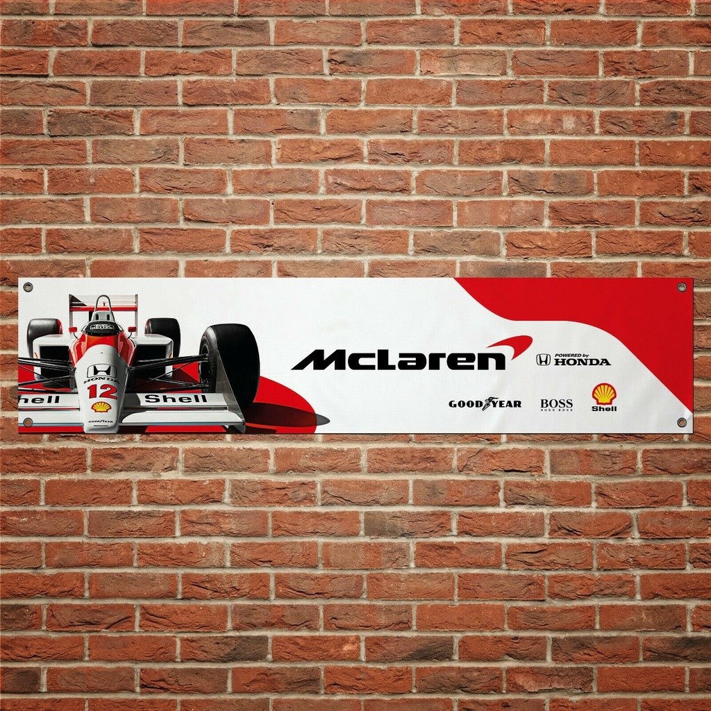 McLaren Ayrton Senna F1 Motorsport Vintage โลหะป้ายดีบุก 40*10 ซม.ของขวัญ Wall Art Decor สําหรับห้อง