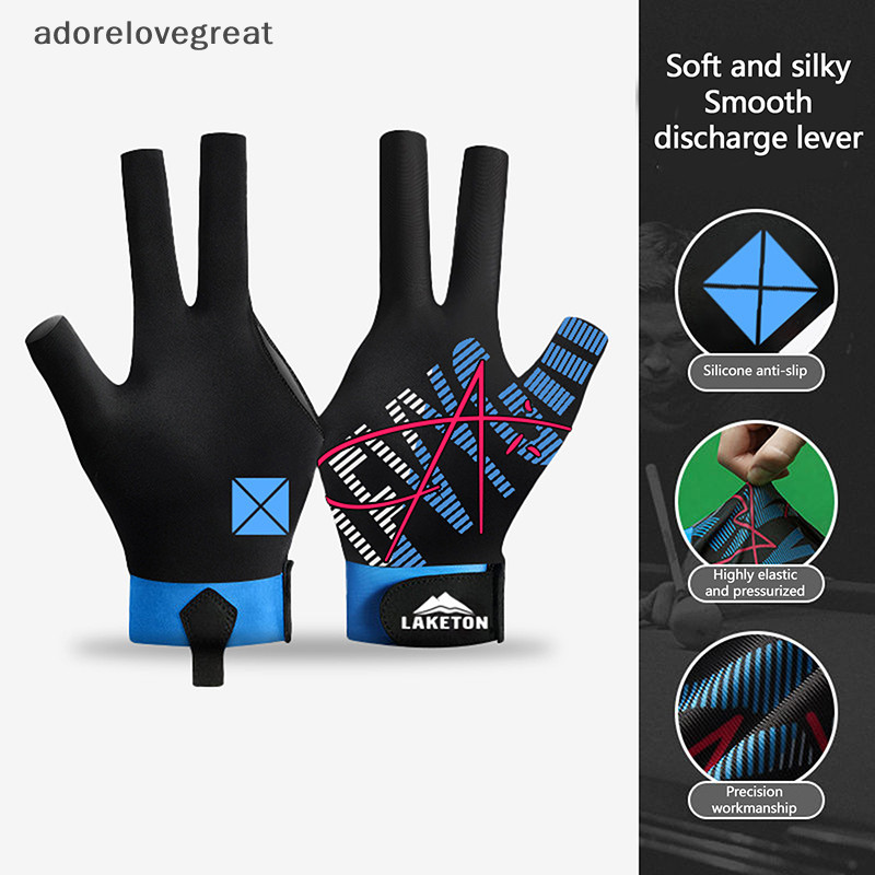 ทางเลือกอื่น 1ชิ้นซ้ายมือบิลเลียดถุงมือสามนิ้วสนุ๊กเกอร์ถุงมือบิลเลียดไม่ลื่นสติกเกอร์ความยืดหยุ่นถุงมือฝึกอบรมบิลเลียด ดร