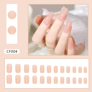 PPHOO✨#CF เล็บปลอม เล็บมือ ยาวกลาง สีสวย แฟชั่นสีเล็บ