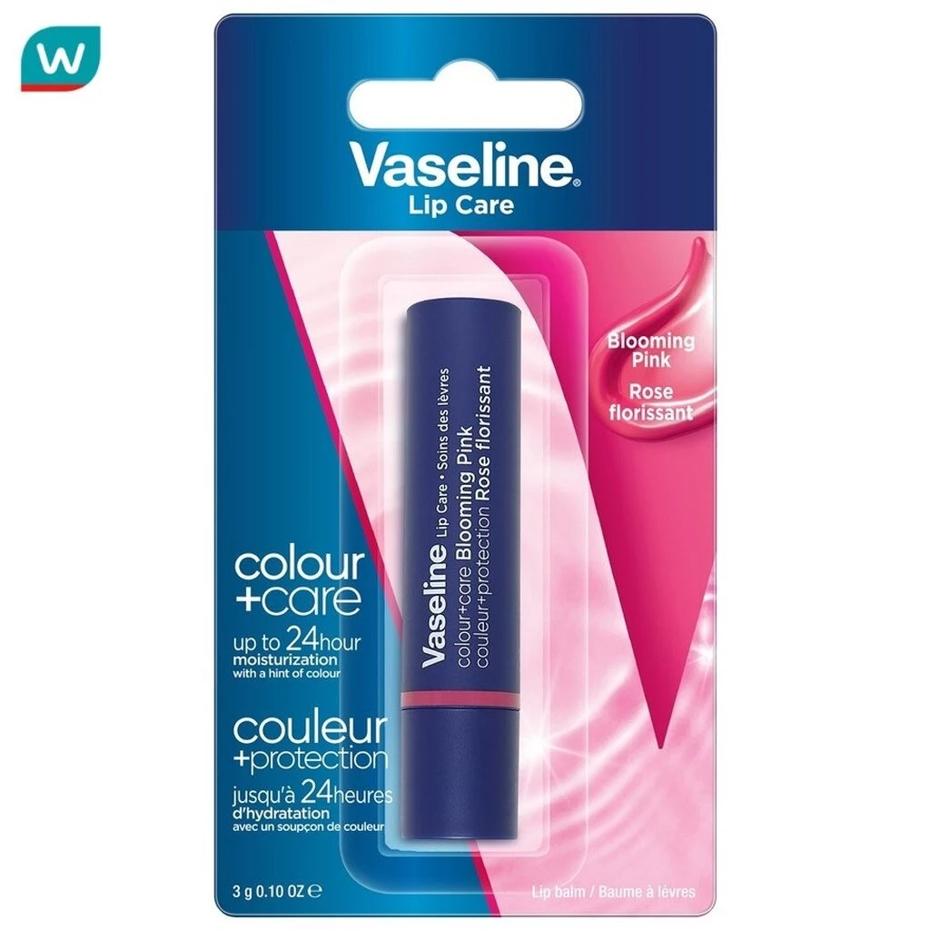 Vaseline วาสลีน ลิป แคร์ คัลเลอร์ พลัส แคร์ บลูมมิ่ง พิงค์ 3 กรัม ลิปบำรุงริมฝีปาก ชุ่มชื้น