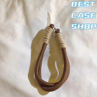 Phone Lanyard ความคิดริเริ่ม สายคล้องโทรศัพท์มือถือ สไตล์วินเทจ Weave เชือกเส้นเล็ก สีน้ําตาล Colorful แบบเรียบง่าย