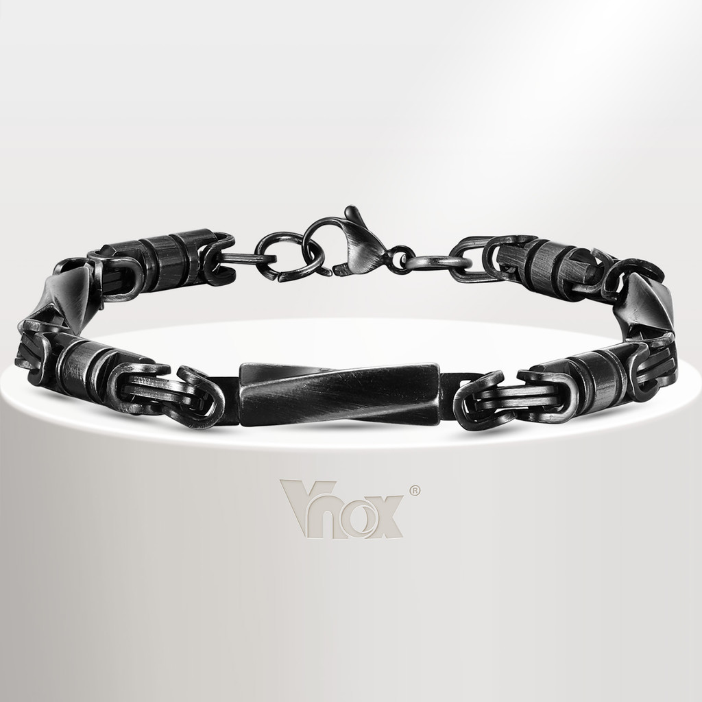 Vnox Vintage Mobius Byzantine สร้อยข้อมือสําหรับผู้หญิงสาว,สแตนเลสสตีล Link Chain,เครื่องประดับของขวัญสามีแฟน