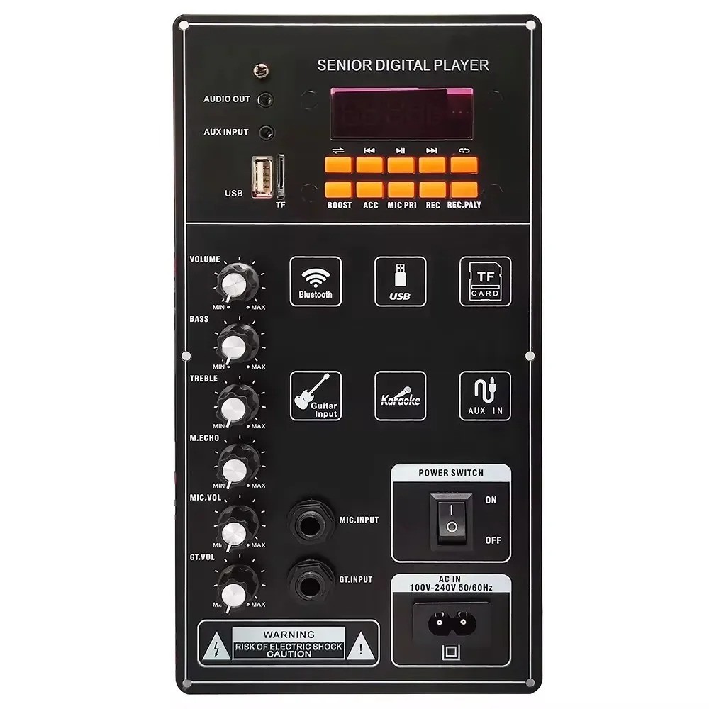 12v 100W บอร์ดเครื่องขยายเสียง Square Dance ลําโพงเครื่องขยายเสียงรองรับ Bluetooth AUX TF-Card U-Disk การบันทึก 6-12 นิ้วลําโพง