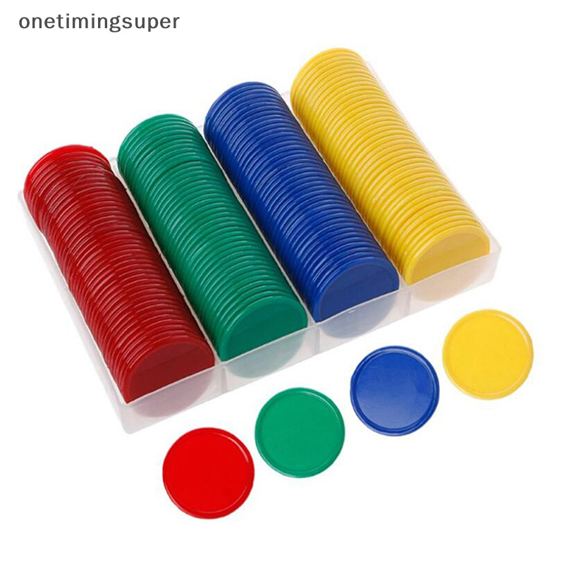 Onetimingsuper 160 ชิ้น/เซ็ตพลาสติกโป๊กเกอร์ชิปเครื่องหมายสําหรับไพ่นกกระจอกโป๊กเกอร์เกมโทเค็นอุปกรณ์OTP