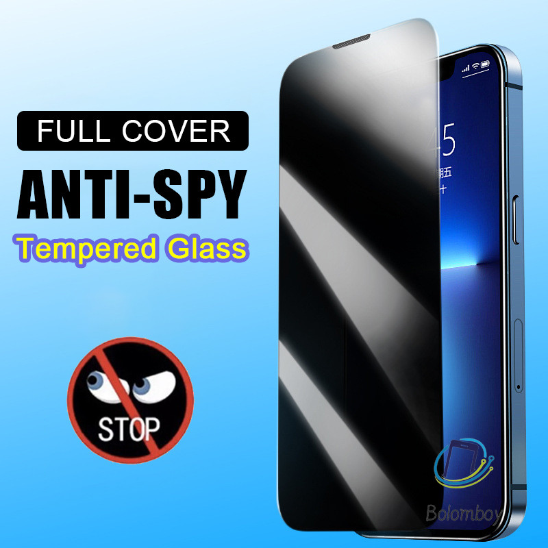 ฟิล์มกันมองกันเสือก สำหรับไอโฟน 11 15 12 13 14 16 pro max 7 8 6 plus XR XS Max X 13 Mini Anti Spy เต็มจอ ฟิล์มกระจก