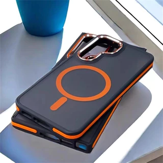 คู่สีหรูหรา Matte เคสโทรศัพท์แม่เหล็กสําหรับ Samsung Galaxy S24 S23 S22 Ultra S23 Plus S23FE 24 + ไร้สายชาร์จกันกระแทก Anti Scratch Anti-ลายนิ้วมือปลอก