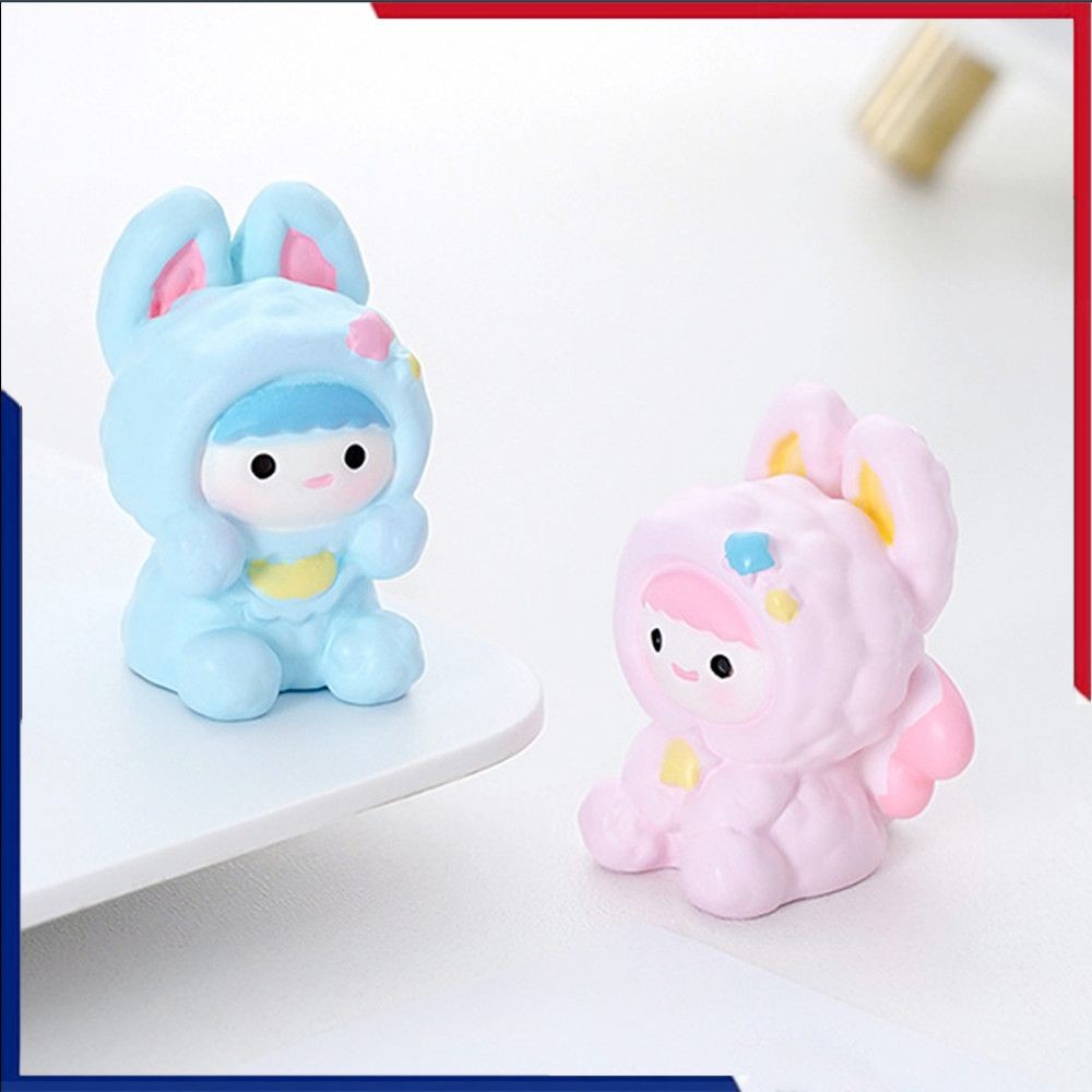น่ารักดาวคู่กระต่าย ทําเอง ตกแต่งไมโครภูมิทัศน์สก์ท็อปหลายฉากบังคับเครื่องประดับสก์ท็อป