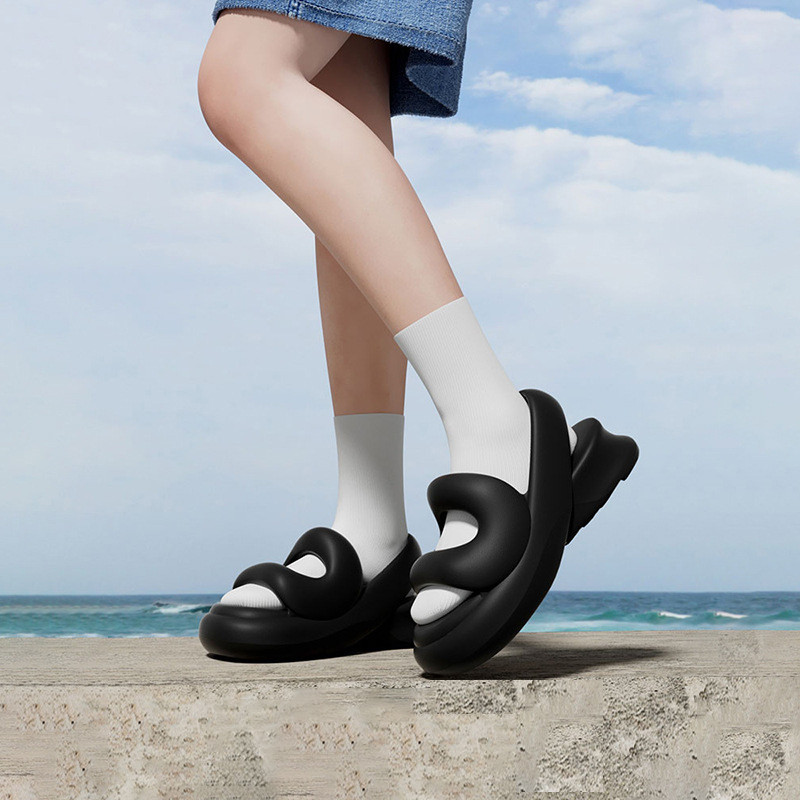 Ayuer 5 ซม.หนาเพิ่มรองเท้าแตะโรมันผู้หญิงฤดูร้อน EVA Hollow Soft Soled รองเท้าแตะชายหาด