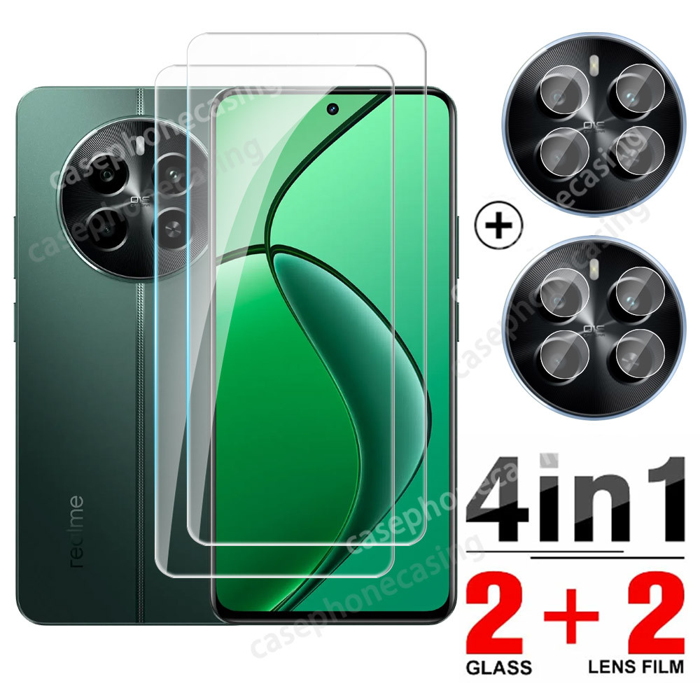 Realme12 4G 4in1 ฟิล์มกระจกนิรภัยสําหรับRealme 12 Pro X 5G 4G Realme12 12Pro 12X 2024 ป้องกันกล้อง 9Hกระจกป้องกันหน้าจอล้างดูกระจก