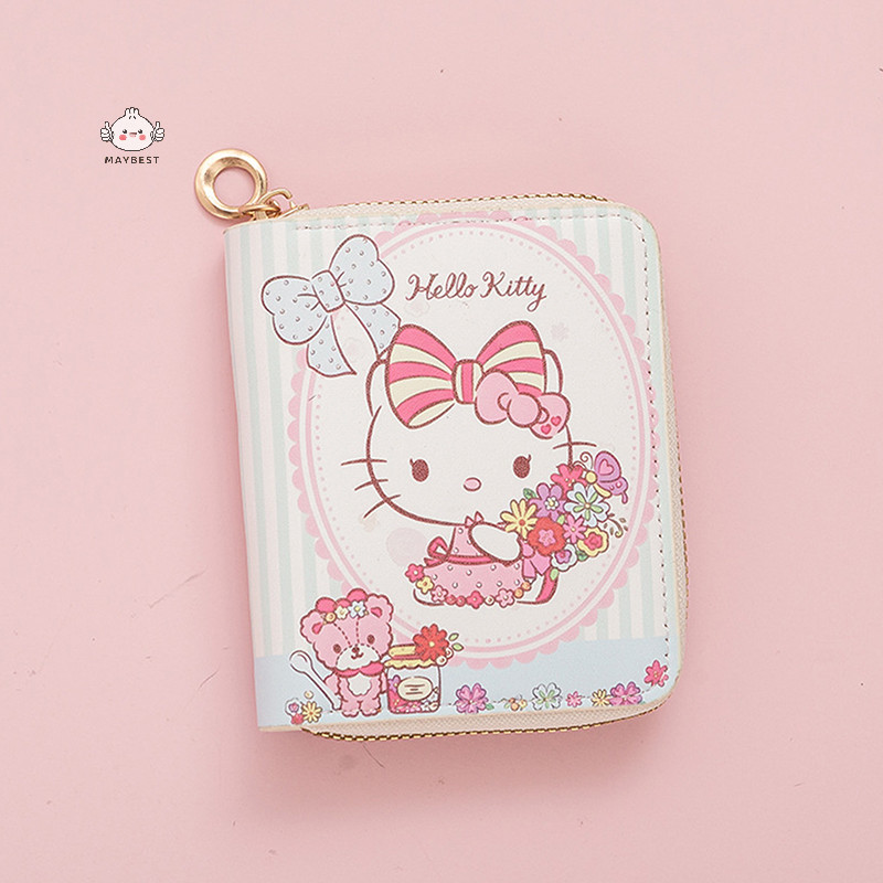 {maybest} Hello Kitty Small Mini Wallet For Girls Short Wallets Women Kawaii Cute Handbag Purse {TH}