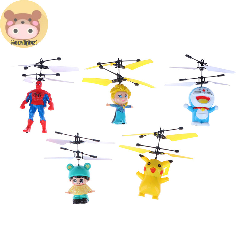 Moonlights1 Mini RC เฮลิคอปเตอร์เครื่องบิน Mini Fly เฮลิคอปเตอร์ควบคุมมือ EN
